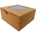 thumbnail image 2 of Caja para pasteles - Paquete 50 piezas, Color Kraft, con Ventana de Acetato. Ideal para Pastelillos, Donas, Repostería, 2 of 4