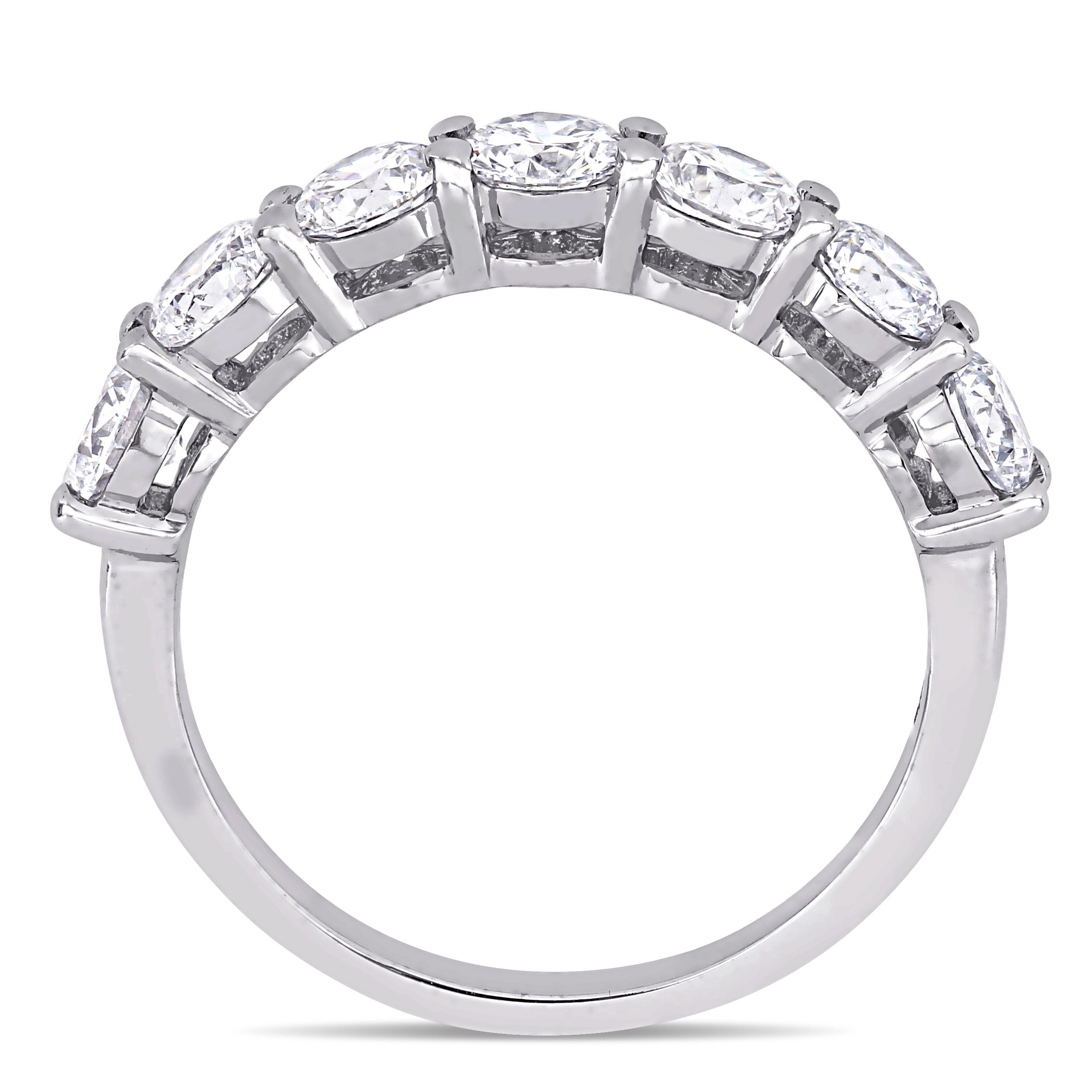 Created Forever Women's 1-3/4 Carat T.G.W. Lab-Grown Diamond 14kt White Gold Semi-Eternity Ring