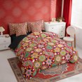 thumbnail image 3 of Erosebridal Mandala Paisley Bedding Comforter Set for Girls Women, Red Flower King Bedding Sets, Black Reversible 7pcs, 3 of 6