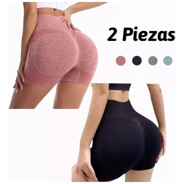 2pcs Shorts De Licras Mujer Deportivos Pantalones Gym Yoga