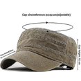 thumbnail image 5 of Gorra militar Gorras militares de mezclilla lavadas vintage Gorra plana de algodón Regalo para deportes al aire libre, 5 of 5