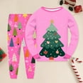 thumbnail image 2 of NIEWTR Boys Girls Christmas Pajamas Toddler Kids Pjs Girls Boys Santa Claus Pajamas Cotton Winter Sleepwear Children Clothes Christmas Kids Sets (6-7 Years,Pink), 2 of 6