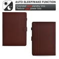 thumbnail image 5 of ELEHOLD Leather Wallet Case For Amazon Fire HD 8 (8th/7th/6th Generation) Fiber Pattern Lightweight Folio Stand Cover, Auto Sleep&Week Function, Full Body Protection, Brown, 5 of 9