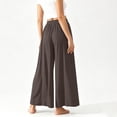 thumbnail image 6 of Edvintorg Yoga Pants with Pockets for Women Elastic Waisted Casual Loose Lightweight Wide Leg Athletic Trousers Women Clothing Brown XL, 6 of 9