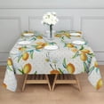 thumbnail image 3 of Yellow Lemon Flowers White Pattern Square Tablecloth,Waterproof Square Table Cover,Wipeable Spillproof Washable Table Cover for Home Kitchen Party Decor 52"x52"(132x132cm), 3 of 6
