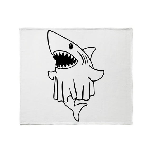 CafePress - Ghost Shark - Soft Fleece Throw Blanket, 50"x60" for All Ages