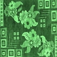 thumbnail image 1 of Ahgly Company Indoor Square Abstract Emerald Green Modern Area Rugs, 5' Square, 1 of 4