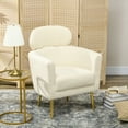 thumbnail image 2 of HOMCOM Fauteuil Moderne avec Appuie-Tête Amovible, Fauteuil Tonneau d'Appoint, Crème, 2 of 10