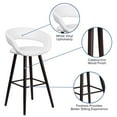 thumbnail image 6 of Flash Furniture 2 Pk. Brynn Series 29'' High Contemporary Cappuccino Wood Barstool in White Vinyl, 6 of 14