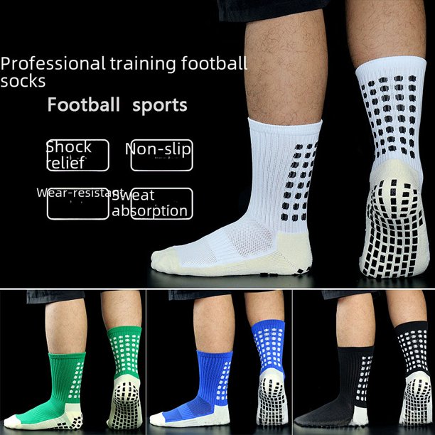 Calcetines de fútbol clásicos de tubo medio, calcetines de dios, calcetines de fútbol antideslizantes de toalla gruesa para hombres y mujeres, película de fricción cuadrada