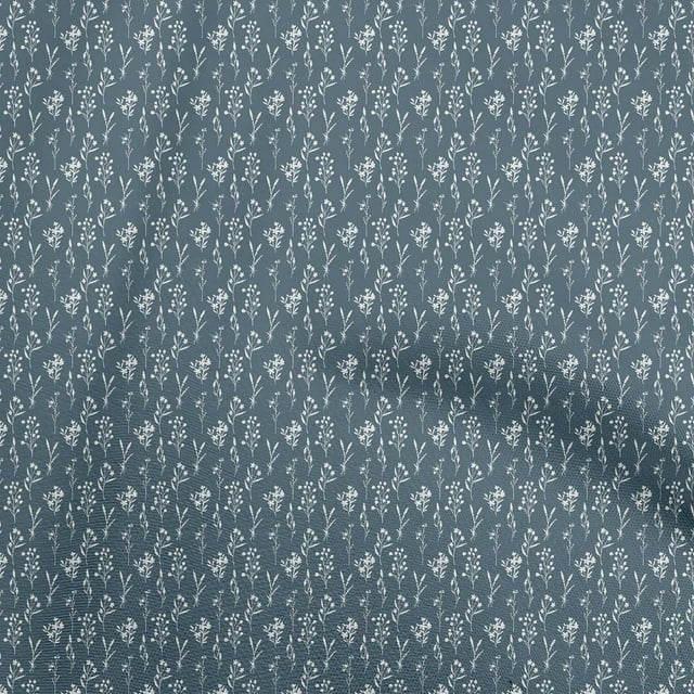 oneOone Silk Tabby Grayish Blue Fabric Floral Craft Projects Decor Fabric Printed By The Yard 42 Inch Wide