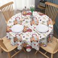 thumbnail image 3 of Red Truck with Fall Pumpkins Pattern Round Tablecloth 60" X 60",Wrinkle Wipeable Table Cloth for Kitchen Dining Room Picnic Patio Party, 3 of 6