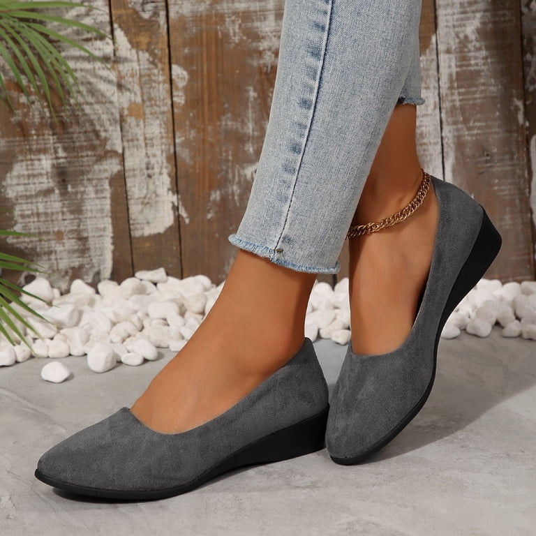 womens grey suede dress shoes Women's Grey Suede Penny Driving Loafers