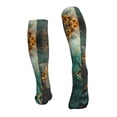 thumbnail image 4 of Compression Socks for Women and Men - Emerald Color Gold Marble Compression Socks Circulation for Workout, 4 of 8