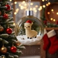 thumbnail image 1 of Christmas Snow Globe Ornament Set With Dog Animal Figures In Clear Glass Ball Featuring Santa Hat Design And Simulated Snow Scene, 1 of 3