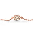 thumbnail image 3 of Gem Stone King 18K Rose Gold Plated Silver Morganite Peach Solitaire Bracelet for Women (0.65 Cttw, Oval Cut 7x5mm), 3 of 6