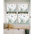 thumbnail image 2 of Spring Butterfly Short Blackout Curtains 45 Inch Long Green Eucalyptus Leaf Rod Pocket Kitchen Curtains, 2 Panels Thermal Insulated Room Darkening Drapes for Bedroom, 42"W x 45"L, 2 of 5