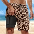 thumbnail image 1 of WEAIXIMIUNG Pantalon Noir Homme Extensible Coupe Européenne et Été Pantalon de Plage Homme Décontracté Tendance de Rue Imprimé Léopard Plage Décontracté Sport Pantalon Double Couche, 1 of 4