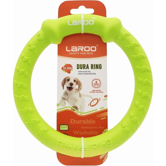 LaRoo Dog Flying Ring Toys, Floating Flying Disc ABS Durable Interactive Chew Toys for Training Outdoor Playing Puppy Medium Large Dogs (Small Green/18cm)