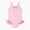 Pink, variant on Girls One Piece Swimsuit Classic Houndstooth Check Tank Front Bowknot Ruched Side Ties Ruffle Trim Retro Swimwear for Toddler Little Kids Age 7-8 Years