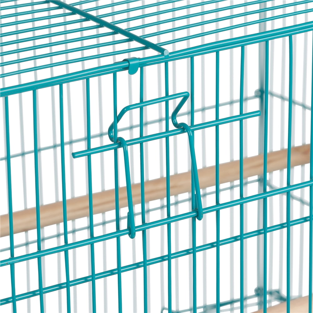 Renwick Metal Flight Cage for Birds, Teal Blue
