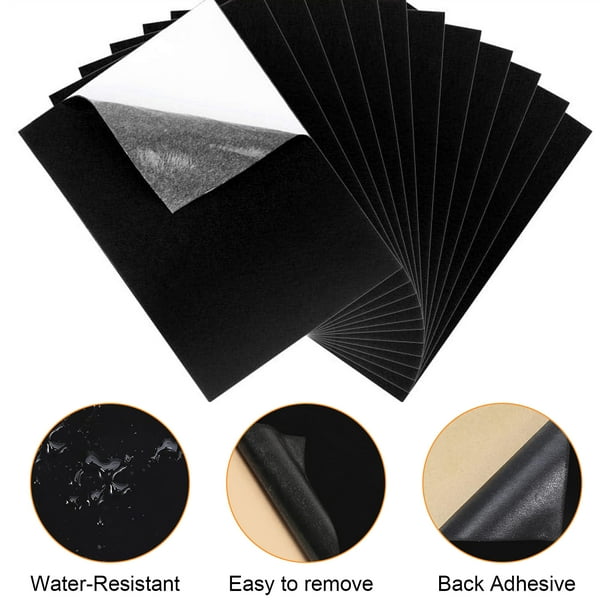 Apuakthei 12 Piezas Hojas de Fieltro Adhesivas, 21x30cm Fieltro Autoadhesivo Hojas de Fieltro Adhesivas Negras, Hojas Adhesivas de Tela para Arte y Manualidades, Forro para Joyero y Forro Suave para