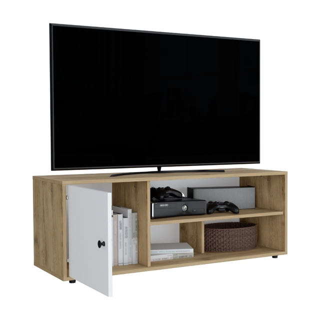 Mesa para TV Excelsior hasta 55' Macadamia y Blanco Vainilla