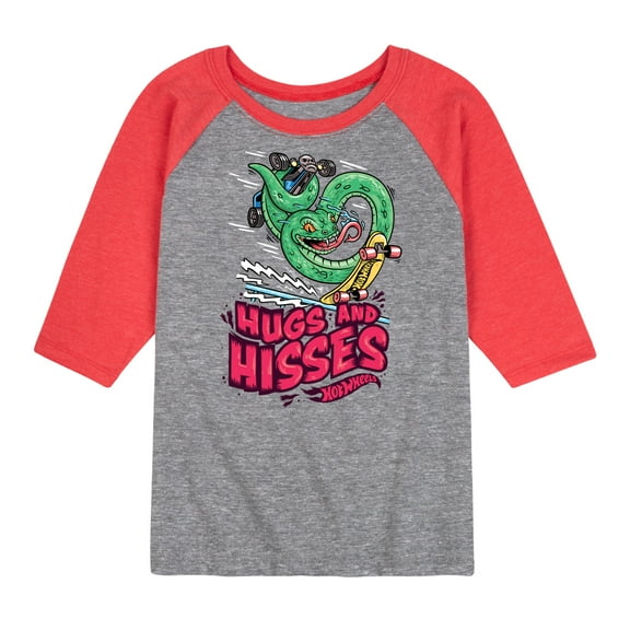 Hot Wheels - Snake Hugs & Kisses - Toddler & Youth Raglan Graphic T-Shirt