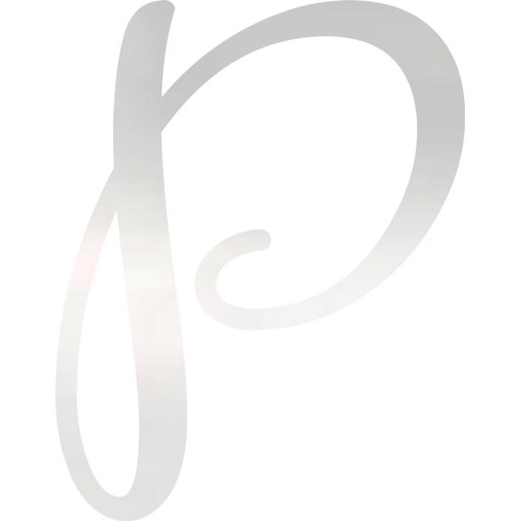 Decorative Acrylic Letter, Custom Blank P Script, 10'' Tall Clear Alphabet
