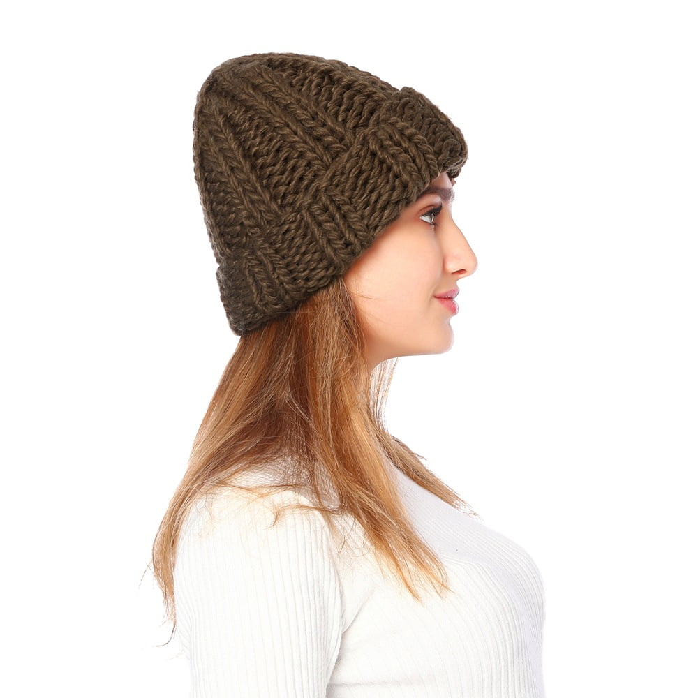 Fashion Warm Winter Women Beret Braided Baggy Knit Crochet Beanie Hat Ski Caps 