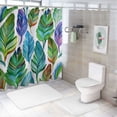 thumbnail image 7 of Orinice Leaves Shower Curtain Bird Teal Turquoise Feathers Green Leaves Polyester Fabric Bathroom Shower Curtain Set with Hooks  36x72, 7 of 7