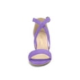 thumbnail image 6 of BLISSFUL STEP Women's Open Toe Cross Strap Mid Block Heel Sandals Purple 9, 6 of 7