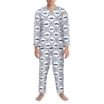 thumbnail image 3 of Uemuo Hipster Mustache Pattern 2-Piece Loungewear Set - Men’s Soft Sleepwear, Cozy Winter PJs, Comfy Sleep Set-XX-Large, 3 of 7