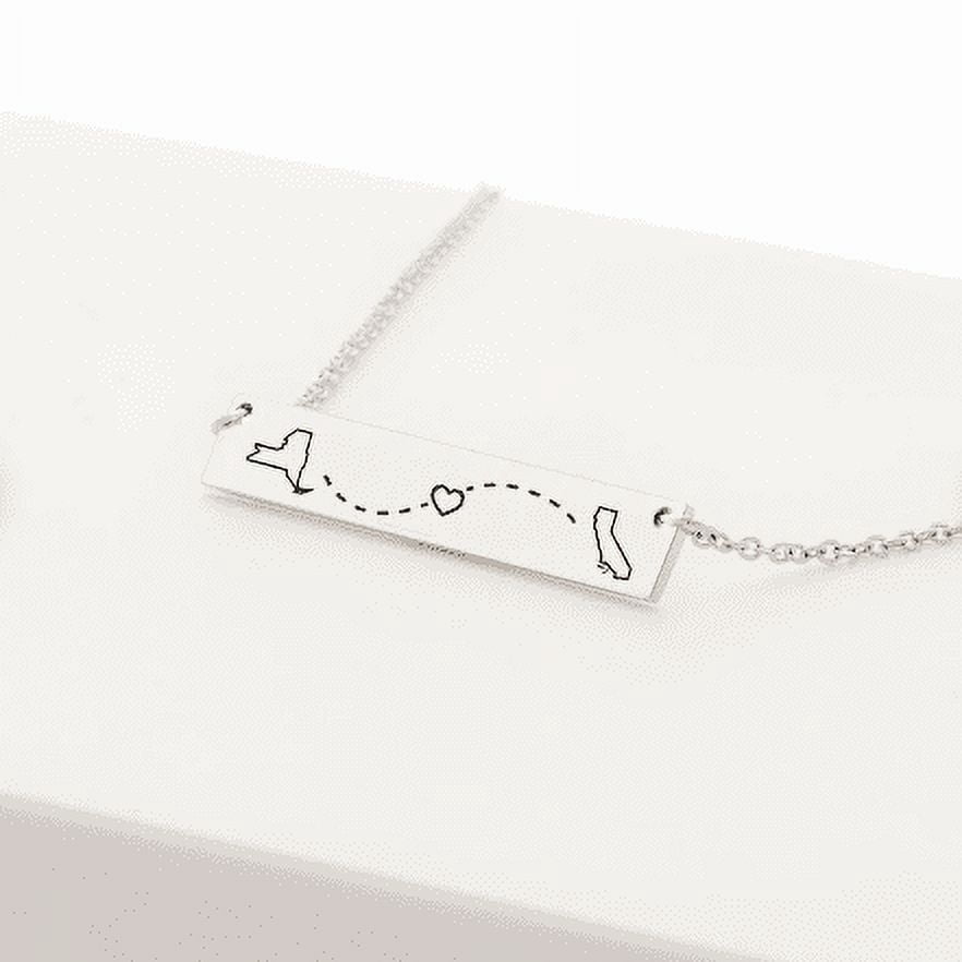 State Relationship Necklace Gift for Best Friend - Long Distance Necklace Personalized - Custom State Necklace - Birthday Gifts for Her