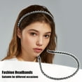 thumbnail image 3 of Unique Bargains 1 Pcs Hairband for Women Rhinestone Hair Hoop Headband Gray 0.24 Inch Wide, 3 of 7