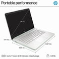 thumbnail image 4 of HP 14" HD Student Business Laptop, Intel Quad-Core N150, 8GB RAM, 128GB UFS, 1 Year Office 365, Slim Design, Webcam, HDMI, Bluetooth, WiFi, Win 11 S, Willow Green, 4 of 5