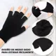 thumbnail image 4 of 4 Par Guantes Sin Dedos Invierno Tejidos Liso,hombre Mujer, 4 of 7