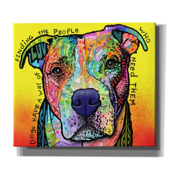 Epic Graffiti 'Dogs Have A Way' by Dean Russo, Giclee Canvas Wall Art, 30"x26"
