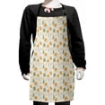 thumbnail image 1 of Floral Kids Apron, Curlicue Graceful Flowers Drawing on Ivory, Boys Girls Apron Bib with Adjustable Ties for Cooking Baking Painting, Reseda Green Dark Peach, by Ambesonne, 1 of 2