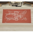 thumbnail image 1 of Rock Music Decorative Rug, Doodle Drawing Sketch Drummer Musical Inspirations Monochrome Arrangement, Quality Carpet for Bedroom Dorm and Living Room, 6 Sizes, Burnt Sienna, by Ambesonne, 1 of 1