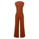 thumbnail image 5 of Conjunto de chaleco sin mangas con botones de algodón para mujer: pantalones anchos con bolsillos, mezcla de poliéster, atuendo informal de negocios, 5 of 5