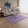 thumbnail image 2 of HomeRoots 665106 5 x 8 ft. Purple & Ivory Medallion Transitional Washable Machine Made Rectangle Area Rug with UV Protection, 2 of 9