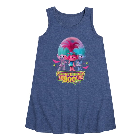 Trolls Movie - Halloween - Poppy, Satin, & Chenille - Frighteningly FabBooLous - Toddler and Youth Girls A-line Dress