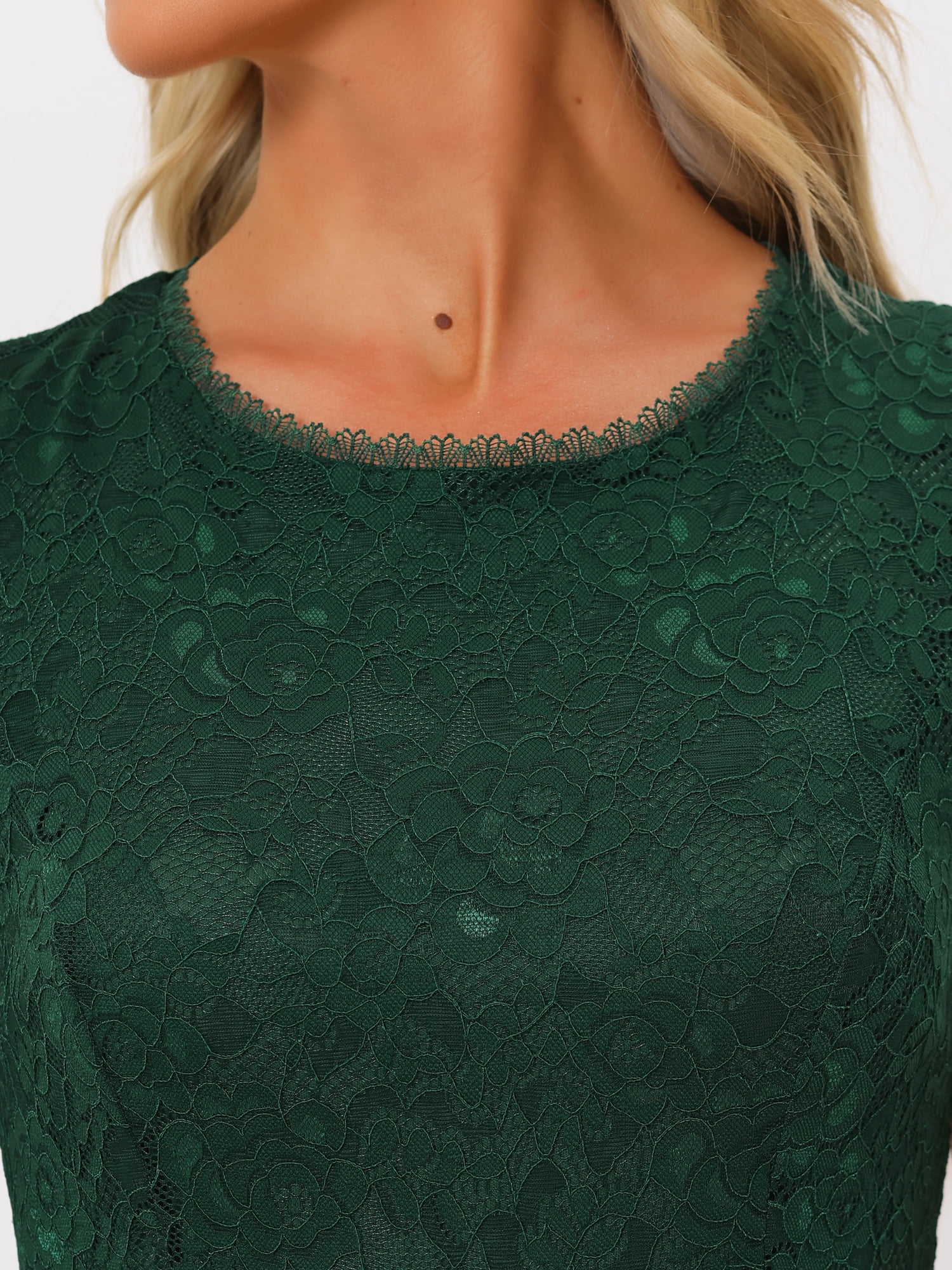 DARING DIVA Asymmetric Hem Fishtail Ruffles Lace Dress XS Dark Green