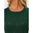 thumbnail image 5 of DARING DIVA Asymmetric Hem Fishtail Ruffles Lace Dress XS Dark Green, 5 of 6