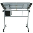 thumbnail image 5 of Drawing Desk Adjustable Glass Drafting Study Table for Diamond/Versatile Art Craft Station With 2 Slide Rolling Wheels and Drawers for Artist Painters Home Office, 5 of 13