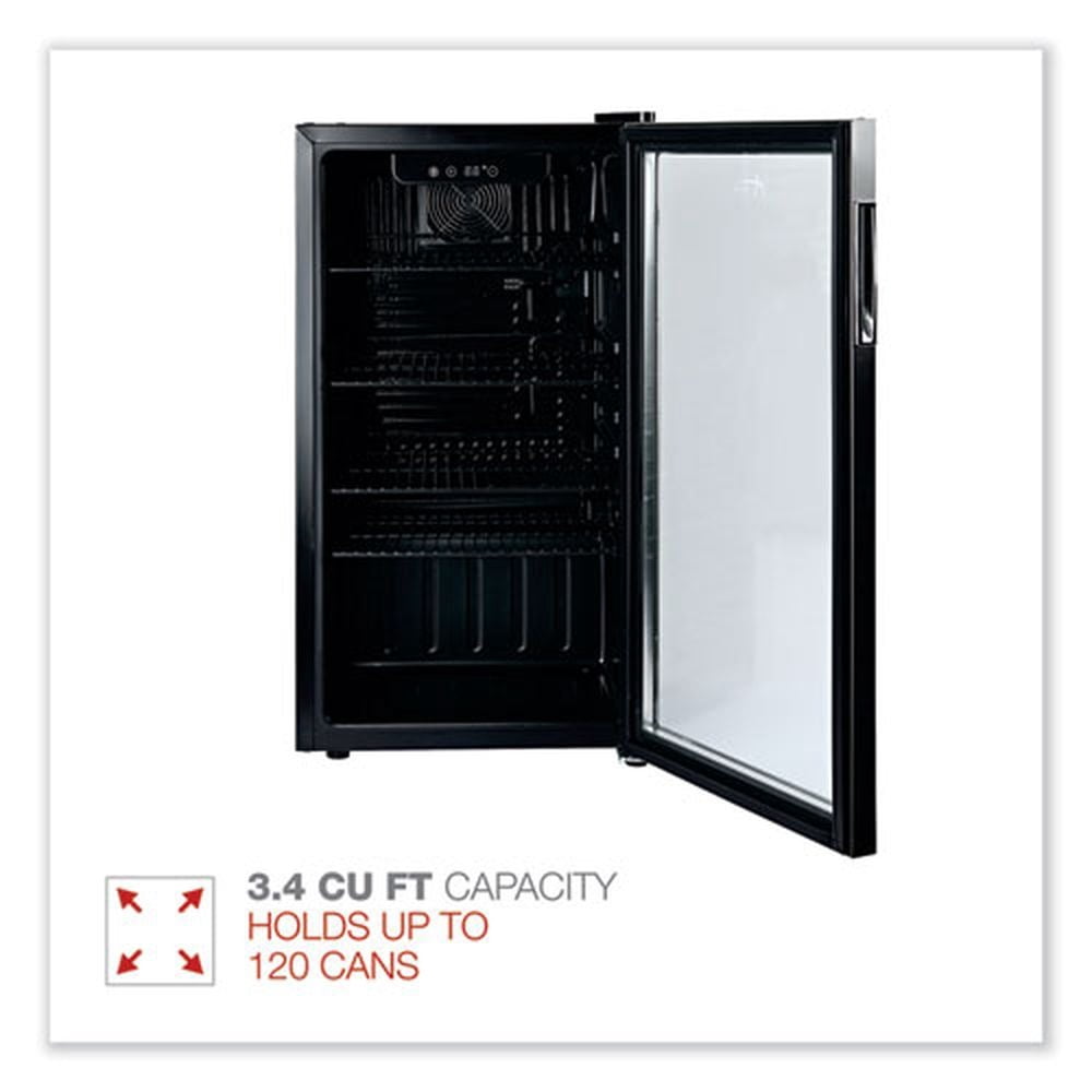 Alera 3.4 Cu. Ft. Beverage Cooler Stainless Steel/Black (ALERFBC34)