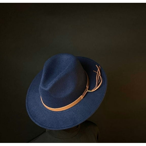 Navy Staple Male Fedora Hat (short brim)
