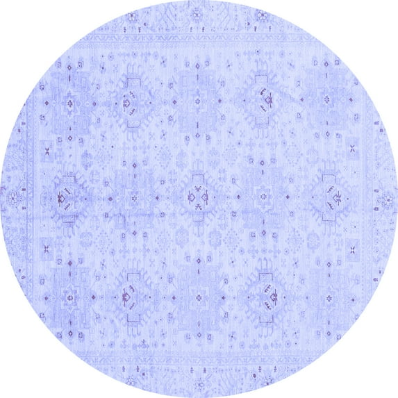 Ahgly Company Indoor Round Oriental Blue Traditional Area Rugs, 3' Round