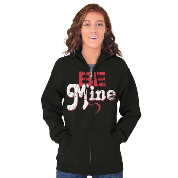 Be Mine Cute Valentines Day Love Zip Hoodie Sweatshirt Women Brisco Brands S